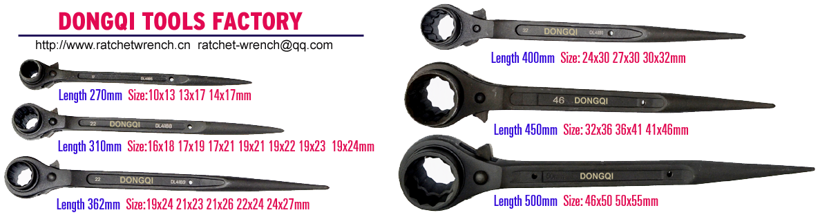 Scaffold Ratchet Wrench (Black) SIZE LENGTH