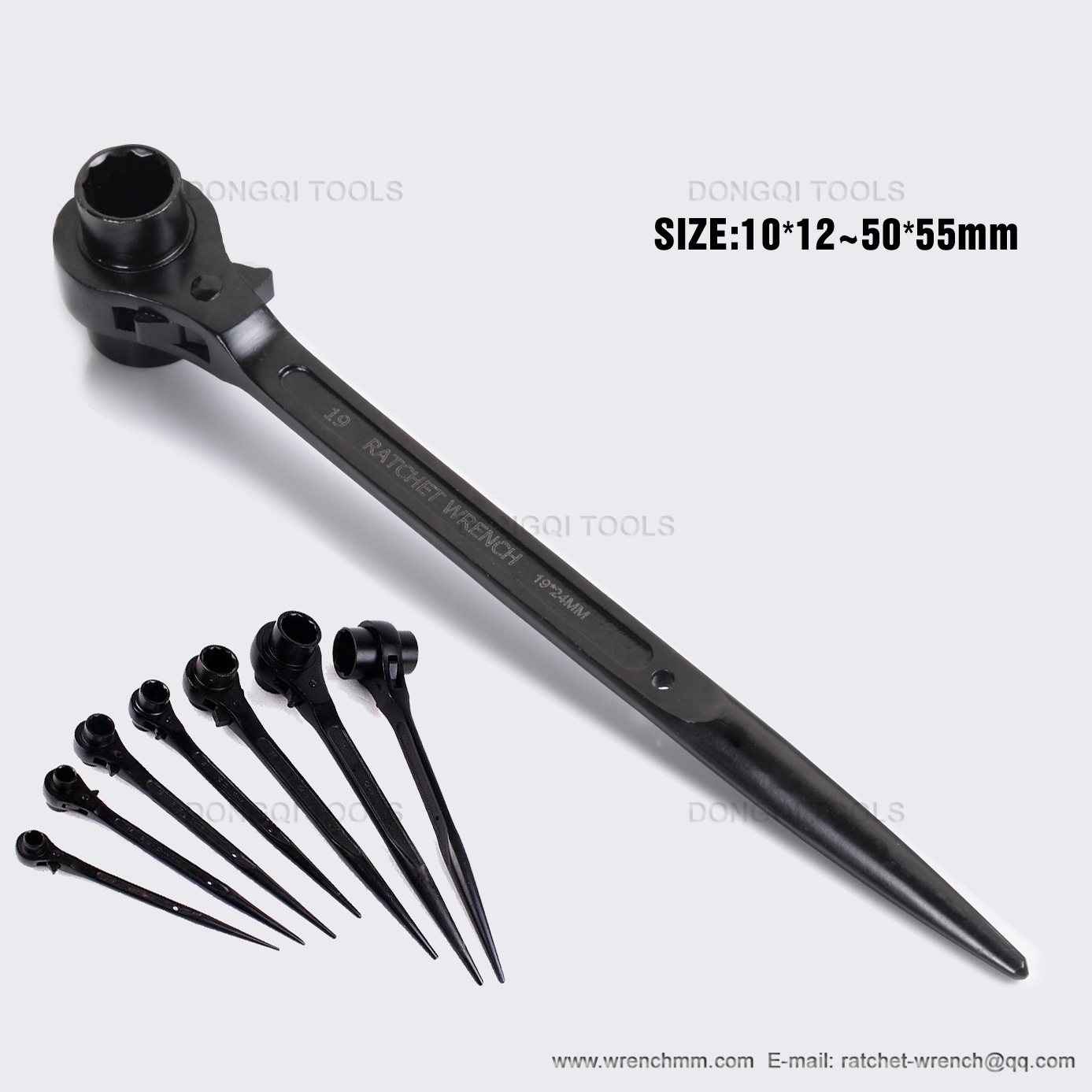 Black Scaffold Ratchet Wrench/Spanner